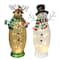 6 Pack: 16" Pre-Lit LED Crackle Glass Moose and Snowman Set